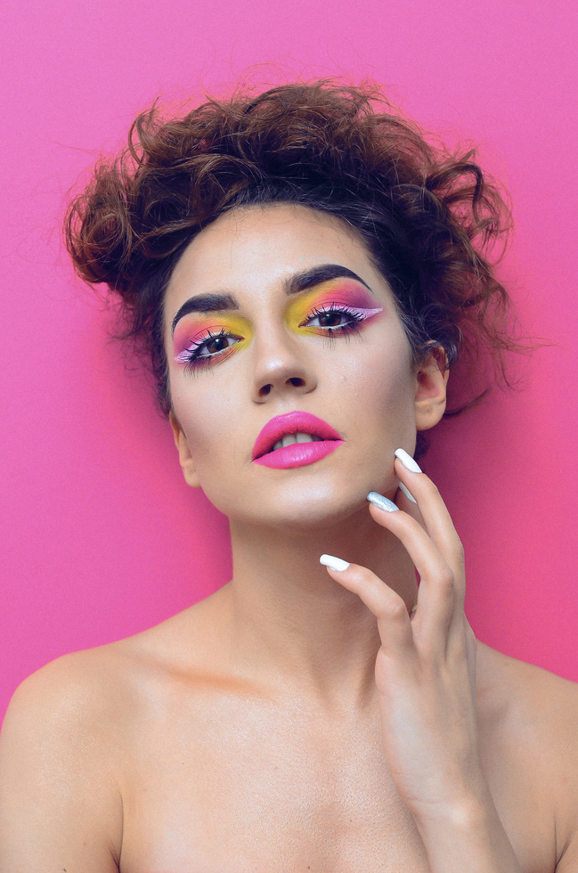 Beauty Model in Colorful makeup